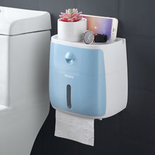 Load image into Gallery viewer, LEDFRE plastic toilet paper holder bathroom double paper tissue box wall mounted paper shelf storage box toilet dispenser
