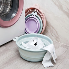 Load image into Gallery viewer, Travel Folding Wash Basin Bucket Container Portable Fruit Basin Collapsible Silicone Washtub Baby Washbasin Bathroom Accessories
